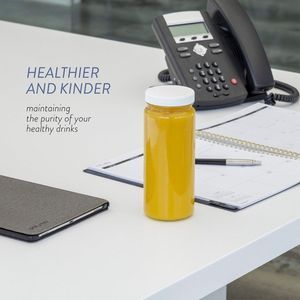 Bottiglia da viaggio in vetro da 16 once, confezione da 6 barattoli Mason con tappo in plastica - Product Image 6