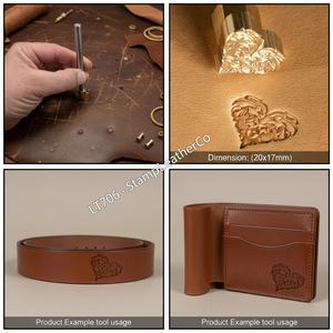 LT706 Tampon en cuir style coeur celtique 20x17mm (11/14 \ "X 2/3 \") pour l'artisanat - Product Image 1