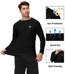 ชุดออกกำลังกายแขนยาวสำหรับผู้ชายผ้าสแปนเด็กซ์แห้งเร็วพิมพ์ลาย - Product Image 4