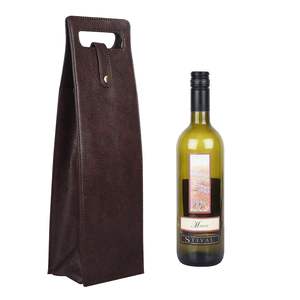 Portabotellas de vino de cuero vegano de imitación de calidad superior, bolsa de vino, cubierta de contenedor caliente/frío/bolsa de estuche, bolsa de transporte para botellas - Product Image 1