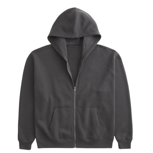 Sweat à capuche zippé pour homme, veste en polaire noire, streetwear décontracté, avec sweat à capuche chaud pour les sports de plein air et la mode quotidienne - Product Image 1