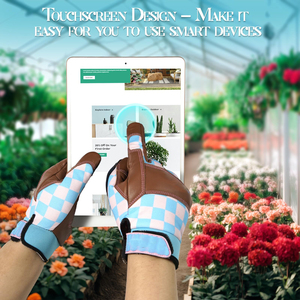 ถุงมือทำงานในสวนหนังแท้ ปลายนิ้วสัมผัสหน้าจอได้ ฝ่ามือกันลื่น สำหรับงานสวน ทำฟาร์ม ดูแลต้นไม้ ตัดแต่งกิ่ง และปลูกต้นไม้ - Product Image 5