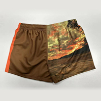 Nouveau design, shorts de rugby unisexes personnalisés sublimés pour hommes avec poches, taille mi-haute, séchage rapide, 100 % polyester, pour adultes