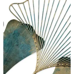 Arte Metálico Moderno para Colgar en la Pared, Decoración de Interiores, Escultura 3D, Forma Redonda, Patrón Horizontal - Product Image 4