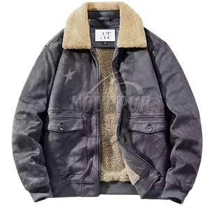Wholesale High Quality 100% Cotton Men's Winter Sherpa Jackets Custom Plus Size Breathable Stand Collar Warm Protective - Product Image 6