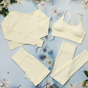 2025 femmes entraînement Yoga ensemble vêtements de sport sans couture Sport course Fitness ensemble femme - Product Image 4