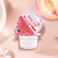 Échantillons gratuits Soins bucco-dentaires Marque privée Mini bain de bouche Personnalisé Menthe Fruit Gelée Tasse Format Voyage Bain de bouche Blanchiment sans alcool