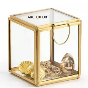 Offre spéciale Coiffeuse classique Top Storage Boc Home Shape Designer Boîte à bijoux en métal en verre transparent aux prix de gros - Product Image 4