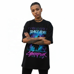 T-shirt streetwear homme de qualité supérieure 2026, 100 % coton, style vintage avec motif graphique personnalisé Glo Gang - Product Image 3