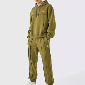 350 GSM épais polaire surdimensionné en gros survêtements à capuche Jogging 2 pièces ensemble survêtements pour femmes hommes grande taille - Product Image 6