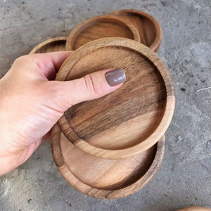 Dessous de verre en bois naturel de bambou écologique personnalisé - Product Image 1