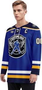 Maillot de hockey sur glace de qualité supérieure imprimé par sublimation directe d'usine matériau respirant pour une performance athlétique maximale - Product Image 5