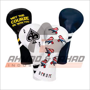 High Quality PU Leather Waterproof Golf <b>Wood</b> Driver & <b>Fairway</b> <b>Woods</b> Head Cover Made in Pakistan - Product Image 4