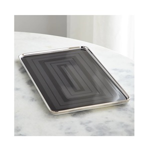 Gold Plating Metal Tray High Standard Quality Custom Size Shape Modern Style Wedding Use Restaurant Hotels <b>Tabletop</b> Serving - Product Image 2