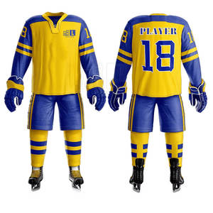 Maillot de hockey sur glace de conception professionnelle bon marché uniforme de maillot de hockey sur glace en sergé - Product Image 2