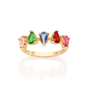 Anillo chapado en oro auténtico de 18 quilates, accesorios de anillo de diamante auténtico, anillo de oro auténtico para joyería de moda para mujer - Product Image 5