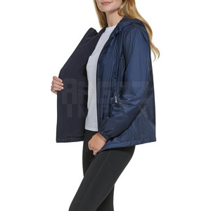 Logo personnalisé grande taille col montant veste coupe-vent imperméable respirant rempli de polyester tricoté équipement de plein air pour l'hiver - Product Image 4