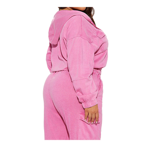 Ensemble survêtement à capuche court à la mode Y2K Loungewear Streetwear Logo personnalisé Cargo Pants Survêtement pour femmes - Product Image 6