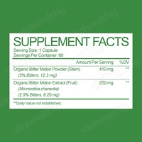 Formule botanique à base de plantes Vitahealthy avec extrait de melon amer pour l'équilibre nutritionnel et le bien-être, capsules de melon amer