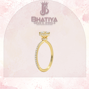 Anillo de compromiso de oro de 14 quilates personalizado con doble Halo, joyería de oro fino cultivado en laboratorio, fiesta de diamantes certificada por IGI Ocn - Product Image 2