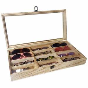 Innovative Open-Closure <b>Wood</b> <b>Sunglasses</b> Storage Organizer Craft Storage Jewelry and Makeup Countertop Organizer - Product Image 5