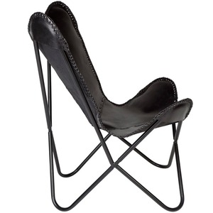 Silla de hierro plegable de lujo de cuero de Mariposa Negra antigua, silla de ocio elegante para el hogar, oficina, sala de Estar, comedor, dormitorio - Product Image 2
