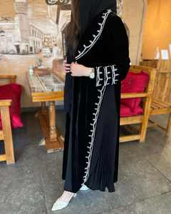 Silk Glow Minimalist Modern Abaya Handmade Elegant Long Sleeve Comfortable <b>Loose</b> <b>Fit</b> Muslim <b>Dress</b> Adults Traditional Wear - Product Image 3
