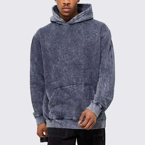 Ropa de hombre sudaderas con capucha lavado ácido OEM estilo personalizado pulóver invierno sudaderas con capucha hombres sudaderas con capucha de algodón polar ropa de calle - Product Image 1