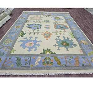 Ensemble de tapis d'intérieur en laine nouée à la main de qualité supérieure, multicolore, tissé artisanal, tapis en laine à poils coupés pour la chambre à coucher, look traditionnel - Product Image 1