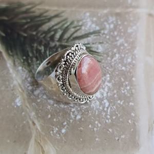 Pierre précieuse de rhodochrosite naturelle en vrac 925 bague de travail fin en argent Sterling fabricant de bijoux classiques cadeau en gros pour l'amour - Product Image 4
