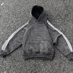 Sweats à capuche personnalisés de haute qualité avec fermeture éclair fabricant de vêtements coupe-couture acide lavés au soleil Sweats à capuche vintage en détresse lavés à l'acide - Product Image 5