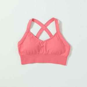 Cream Feel Sports Bra Women Halter Adjustable Backless Lifting Yoga Bra Running Fitness Top Gym Activewear - Product Image 3