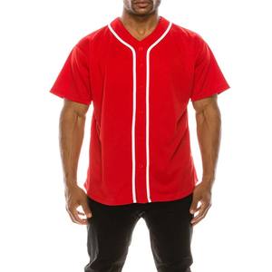 Jersey de béisbol de manga corta con logotipo propio de diseño personalizado con forro de nombre de jugador y número jersey de béisbol de color sólido - Product Image 3