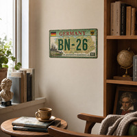 Letrero Metálico Vintage de Alemania, Bonn, Estilo Rústico, Decoración de Pared para Cafetería, Casa de Huéspedes, con Diseño de Matrícula Antigua