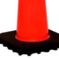 Cône de signalisation routière en PVC rouge de 90 cm avec bande réfléchissante pour la conduite, le stationnement, la sécurité routière et le contrôle du trafic
