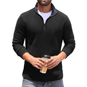 Sweat-shirt à col montant zippé pour homme en coton mélangé de haute qualité en gros, sweat-shirt personnalisé pour homme - Product Image 3