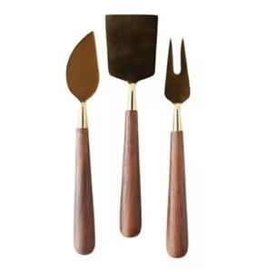 Ensemble d'outils à fromage en acier inoxydable finition moderne, manche en métal, couteau à fromage, mini épandeur de beurre, fourchettes, coupe-fromage - Product Image 6