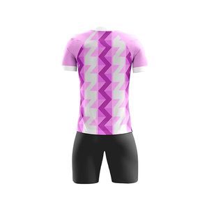 ชุดเสื้อฟุตบอลเสื้อฟุตบอลสีม่วงและสีขาวเครื่องแบบฟุตบอลเสื้อเจอร์ซีย์ออกแบบได้ตามต้องการใส่สบายราคาโรงงาน - Product Image 2