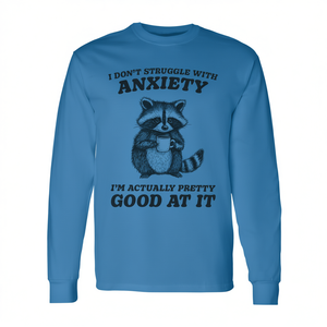 Camiseta Azul Presto Anxiety para Adultos con Manga Corta o Larga para Uso Promocional - Product Image 2