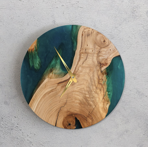 Natural <b>Epoxy</b> <b>Resin</b> Wall Clock for Lowest <b>Price</b> Standard Packing Good Quality <b>Resin</b> Clock from India - Product Image 3