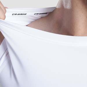 GA Men's White Sleeveless Slim Fit Quick Dry Compression Tank <b>Tops</b> (Polyester/Spandex) - Product Image 5