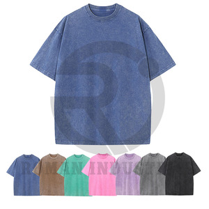 เสื้อยืดผู้ชายผ้าโพลีเอสเตอร์/คอตตอน คุณภาพสูง โลโก้เปล่าด้านหน้า แบบกำหนดเอง สีซีดจาง ทรงปกติ ซักแบบแอซิด แห้งเร็ว - Product Image 2
