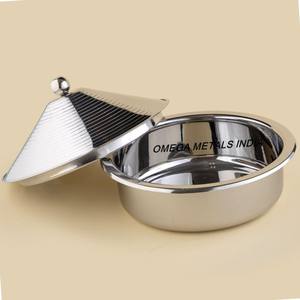 จานหม้อปรุงอาหารแบบอาหรับสีน้ำตาลและสีทองพร้อมฝาปิดสีทองดีไซน์หรูหราหม้อปรุงอาหารสำหรับห้องครัวอาหรับ - Product Image 4