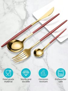 Ensemble de couverts en acier inoxydable avec un design classique et une prise en main confortable, idéal pour les rassemblements formels - Product Image 2
