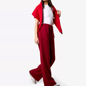 Pantalons de survêtement décontractés tendance, coupe droite, poids lourd, haute qualité, 100% coton, écologiques, respirants, taille élastique avec cordon de serrage - Product Image 2