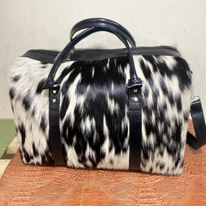 Bolso de lona de cuero de vaca para hombre y mujer, bolso de mano con bolsillo para zapatos, estilo deportivo, durante la noche, fin de semana, gimnasio, bolsa de viaje con correa para el hombro - Product Image 6