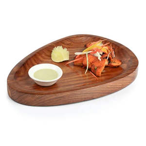 Plato de madera de diseño pulido natural - Product Image 1