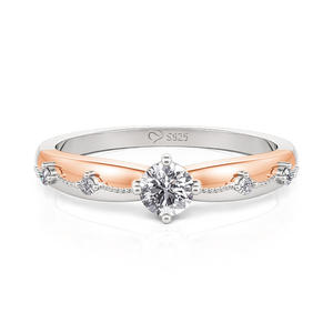 Jeulia Two Tone Princess <b>Gown</b> Engagement Ring in Sterling Silver - Product Image 1