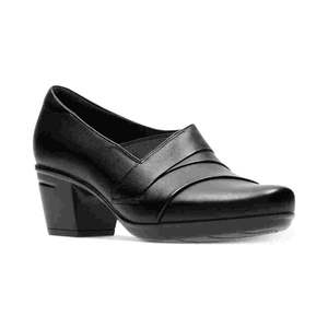 Clarks Women's Emslie Warbler <b>Leather</b> Shooties Black Size 8.5 M Part of the Collection <b>Pumps</b> - Product Image 1