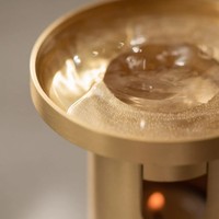 Brûleur de cire pure de conception moderne faite à la main Céramique Bois Verre et métal pour parfum parfumé dans la chambre et la salle de bain Brûleur d'huile